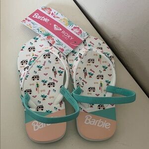 Barbie & Roxy Flip Flop collab NWT